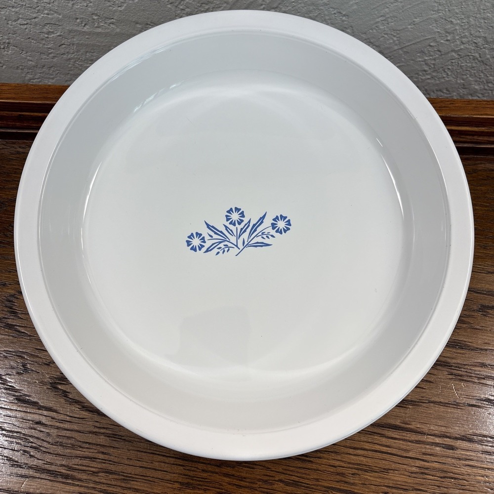 Vintage Corning Ware Blue Cornflower 9.75 in Pie Plate Baking Dish P-309 USA